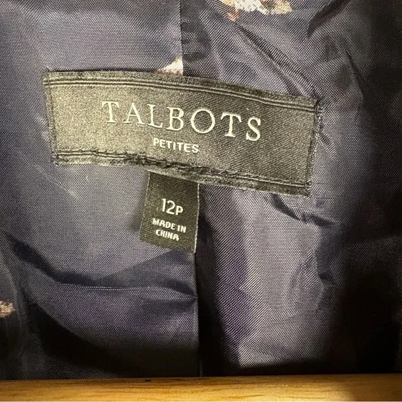 Talbots Blue Plaid Wool Blend Blazer Classic Academia Preppy - Picture 5 of 8